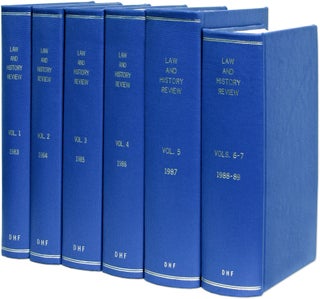 Item #71432 Law and History Review. Vols. 1 to 7 no. 1 (1983-1989), in 6 books. American Society...