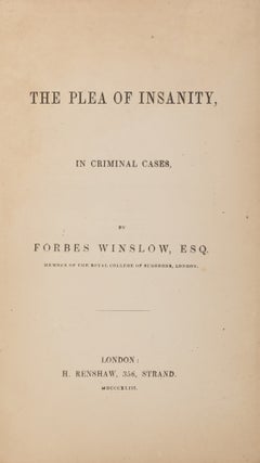 The Plea of Insanity, In Criminal Cases. First Edition.