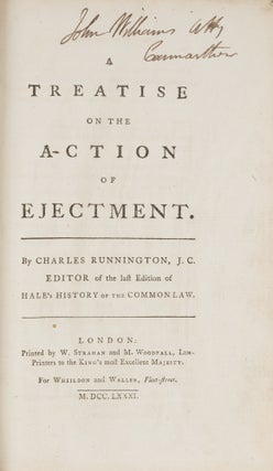 Item #71506 A Treatise on the Action of Ejectment. Second Edition, London, 1781. Charles Runnington