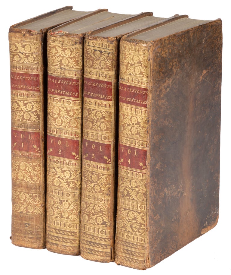 Item #71557 Commentaries on the Laws of England. Ninth ed. 4 Vols. London, 1776. Sir William Blackstone, Richard Burn.
