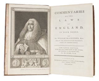 Commentaries on the Laws of England. Ninth ed. 4 Vols. London, 1776.