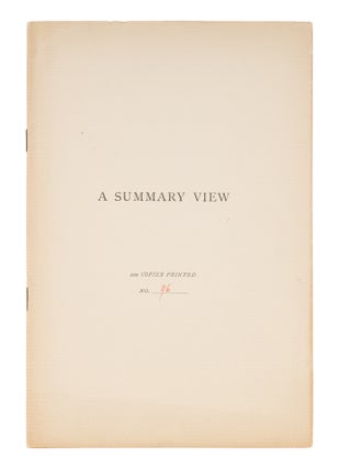 Item #71590 A Summary View of the Rights of British America, Reprinted from. Thomas Jefferson,...