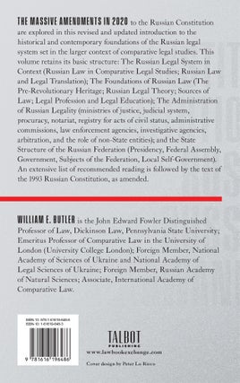 Russian Law and Legal Institutions, Third Edition. 2021.