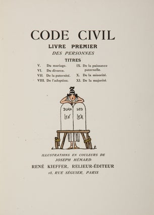Item #71645 Code Civil: Livre Premier, Des Personnes, Titres V Du Mariage, VI. Joseph Hemard