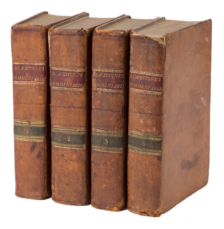 Item #71656 Commentaries on the Laws of England, In Four Books. Sir William Blackstone.