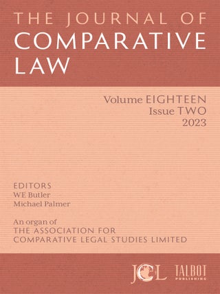 Item #71662 The Journal of Comparative Law. ANNUAL SUBSCRIPTION. Subscription: Individual...