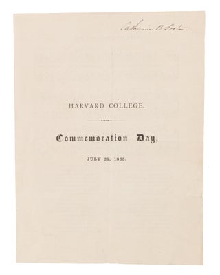 Item #71670 Commemoration Day, July 21, 1865. Harvard College