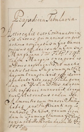 Praejudicia Tabularia, Probably Hungary, C 1760.