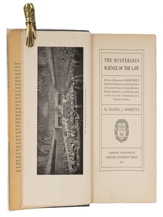 Item #71700 The Mysterious Science of the Law, With Dust Jacket. Daniel J. Boorstin