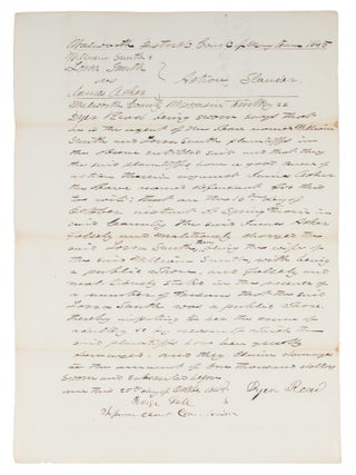 Item #71720 Accusation of Adultery in the Wisconsin Territory. 1845. Manuscript, Wisconsin, James...