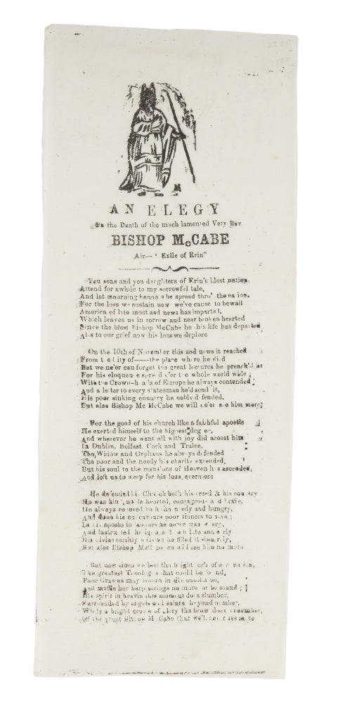 Item #71726 An Elegy on the Death of the Much Lamented Very Rev Bishop McCabe. Broadside, Edward MacCabe.