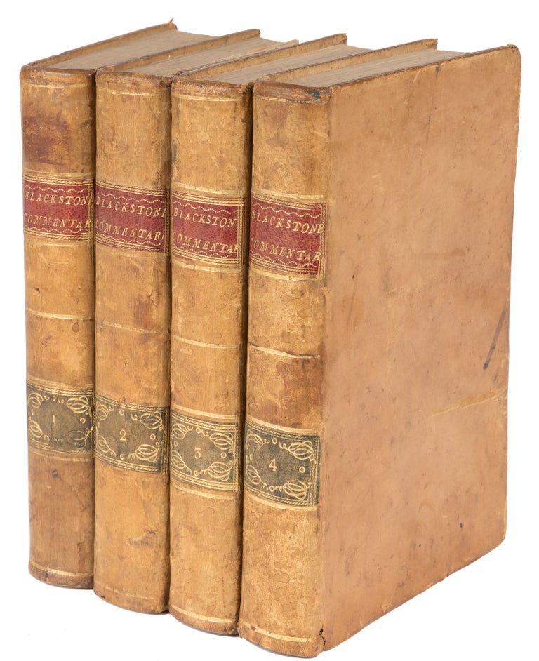 Item #71808 Commentaries on the Laws of England. Dublin, 1773. 4 Volumes. Sir William Blackstone.