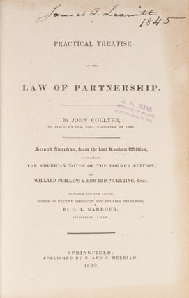 A Practical Treatise on the Law of Partnership, 2nd American Edition.