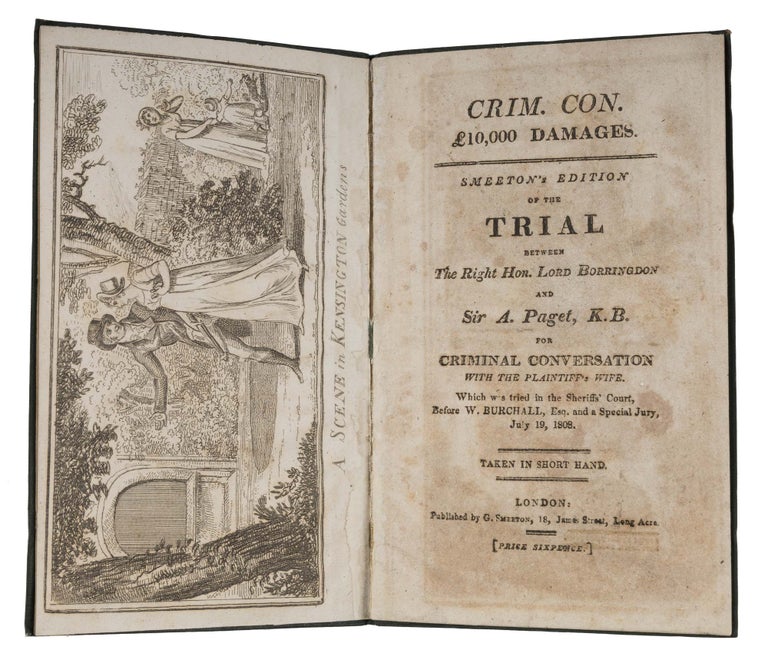 Item #71971 Crim Con œ10,000 Damages Smeeton's Edition of the Trial Between. Trial, Sir Arthur Paget, Isaac Cruikshank.