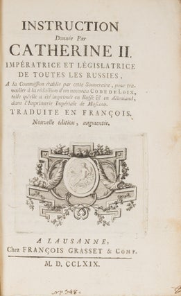 Instruction Donnee par Catherine II, Imperatrice et Legislatrice...
