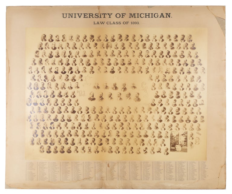 Item #72011 University of Michigan, Law Class of 1893, 22" x 26-1/4, " Photograph. Law Schools, University of Michigan.