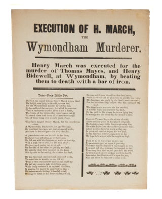Item #72020 Execution of H March, The Wymondham Murderer, 1877, 7-1/2" x 10" Broadside,...