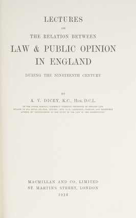 Lectures on The Relation Between Law and Public Opinion in England...