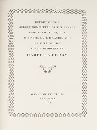 Report of the Select Committee of the Senate Appointed to Inquire...