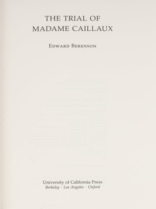 The Trial of Madame Caillaux.
