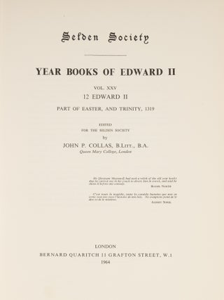 Year Books of Edward II, Vol XXV, 12 Edward II, Part of Easter, And...