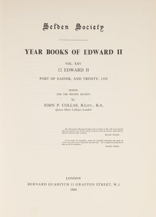 Year Books of Edward II, Vol XXV, 12 Edward II, Part of Easter, And...