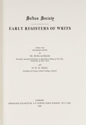 Early Registers of Writs