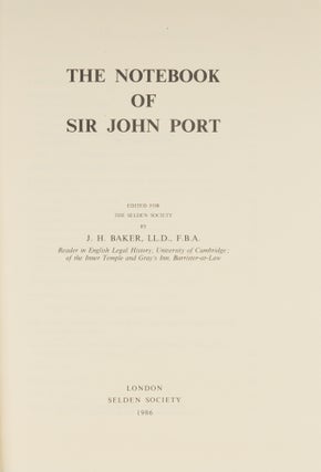 The Notebook of Sir John Port.