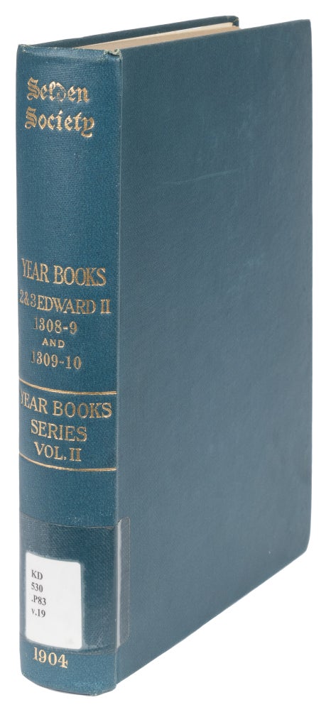 Item #72386 Year Books of Edward II. Vol II. 2 & 3 Edward II. Selden Society.