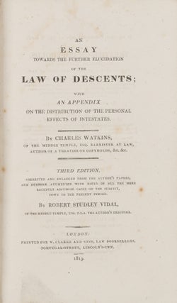 An Essay Towards the Further Elucidation of the Law of Descents.