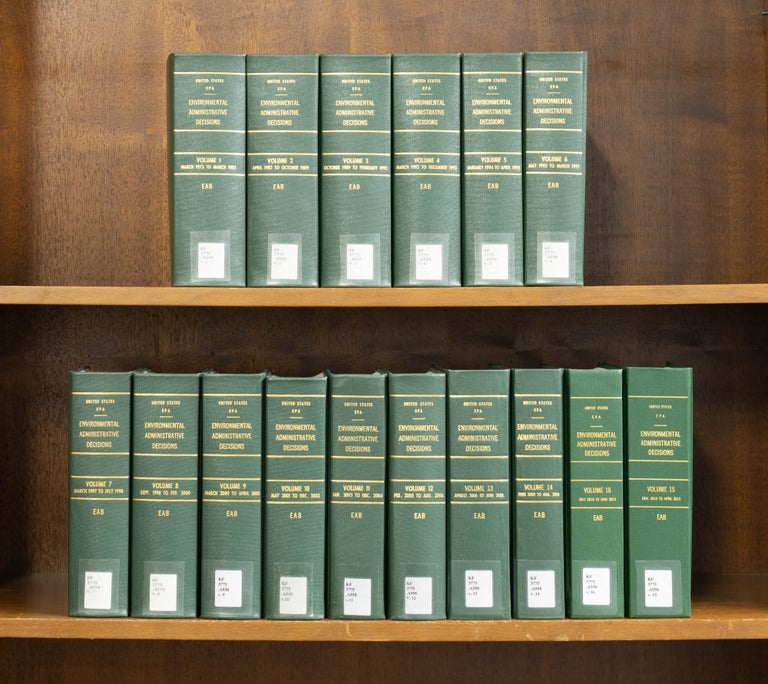 Item #72424 Environmental Protection Agency Decisions. 15 Vols. (1972-2013). United States Environmental Protection Agency.