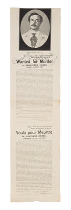 Item #72427 Wanted for Murder of Georgiana Goddu, Sunday, June 28, 1903. Broadside, Criminals,...