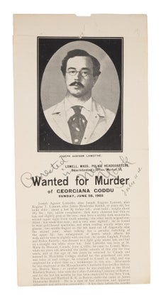 Wanted for Murder of Georgiana Goddu, Sunday, June 28, 1903...