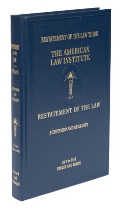Item #72454 Restatement of the Law 3d. Suretyship and Guaranty. 1 Vol. American Law Institute