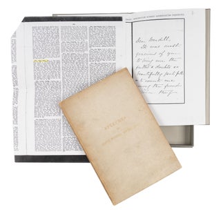 Speeches. First Edition, 1891. Presentation copy, Inscribed by Holmes.