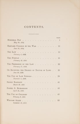 Speeches. First Edition, 1891. Presentation copy, Inscribed by Holmes.