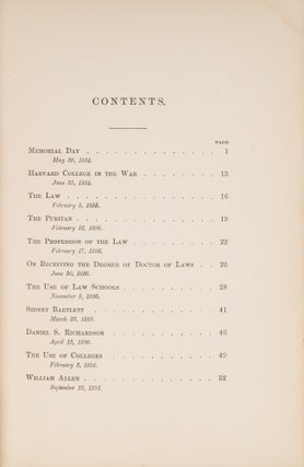 Speeches. First Edition, 1891. Presentation copy, Inscribed by Holmes.