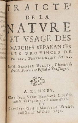 Les Coustumes Generales des Pays et Duche de Bretagne, 3 Parts, 1651.