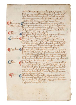 Leaf from a Registrum Brevium, Probably London or Westminster, c 1350.