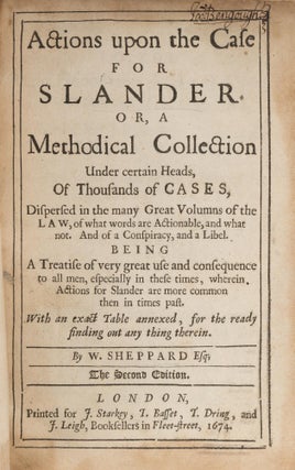 Actions Upon the Case for Slander, Or A Methodical Collection Under...