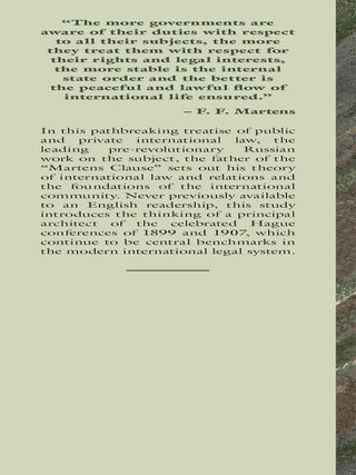 Contemporary International Law of Civilized Peoples, General Part.