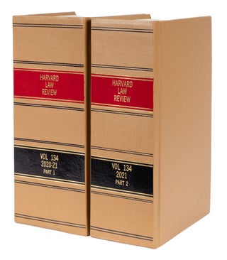 Harvard Law Review. Vol. 134, no. 1-8 (2020-2021), in 2 books. Bound. Harvard Law Review Association.