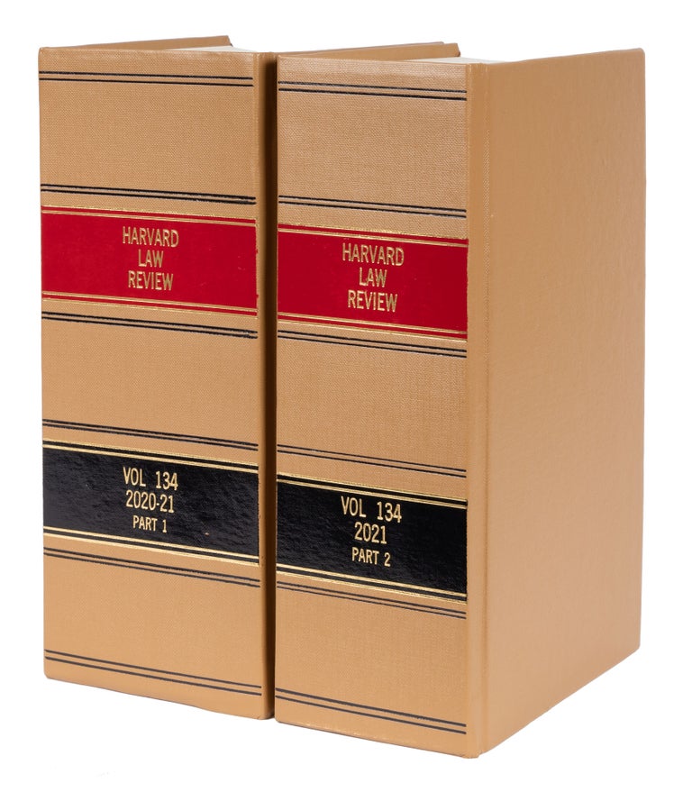Item #72577 Harvard Law Review. Vol. 134, no. 1-8 (2020-2021), in 2 books. Bound. Harvard Law Review Association.