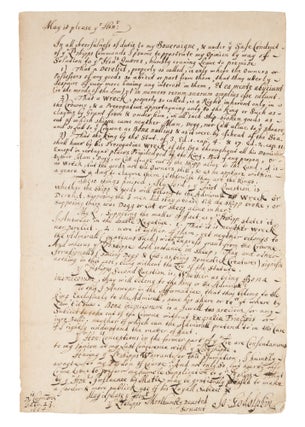 Item #72579 Letter to the Earl of Lauderdale, Doctors Commons, February 23, 1664. Manuscript,...