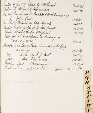 Catalogue of Books Belonging to RA Cathcart Esq, WS, Edinburgh c 1852.