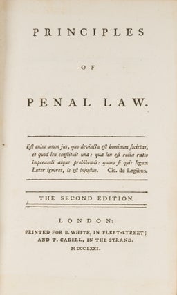 Principles of Penal Law, Second Edition, London, 1771.