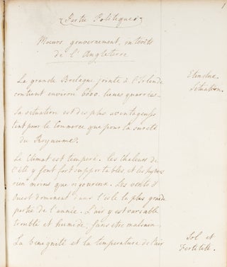 Manuscript Account of English and European History, c.1783