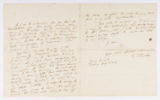 Autograph Letter Discussing Land Law, Inner Temple, January 2, 1770.