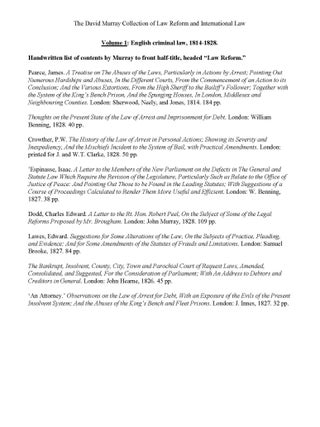 David Murray Collection of 155 titles: Law Reform & International Law