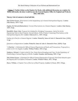 David Murray Collection of 155 titles: Law Reform & International Law